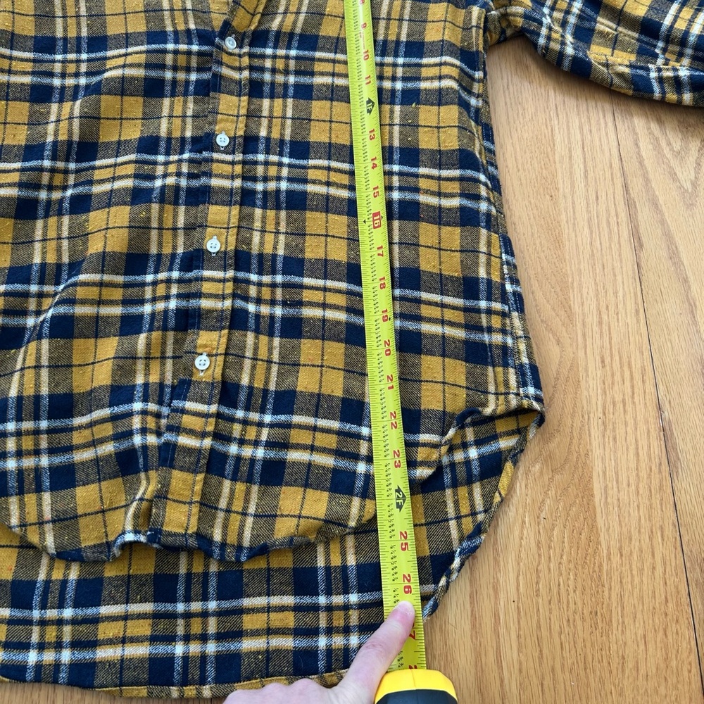 Frank & Eileen Plaid Flannel Button Down Shirt Women Size XS Yellow - Picture 5 of 8